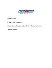 iseb business analysis foundation sample papers Doc