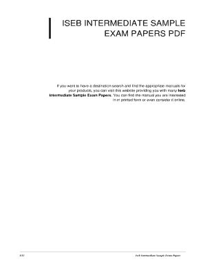 iseb intermediate sample exam papers PDF