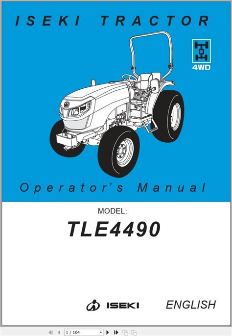 iseki tractor operator manual PDF