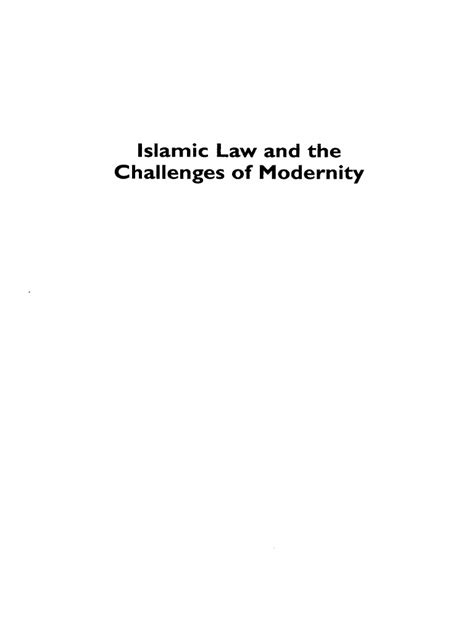 islamic law and the challenges of modernity Epub