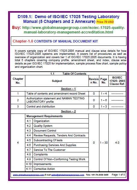 iso 17025 quality manual testing laboratory PDF