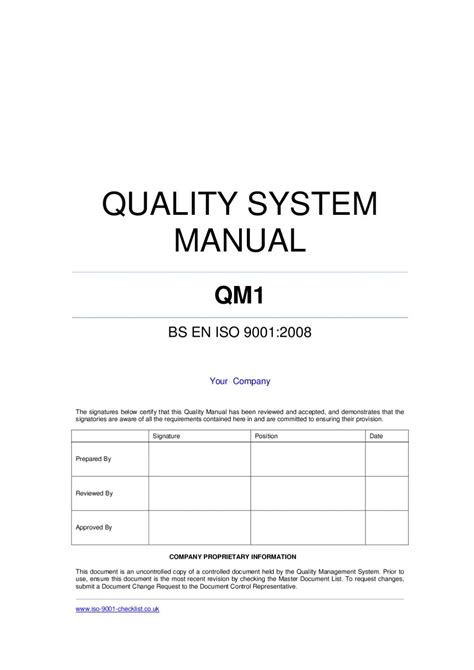 iso 9001 quality manual for manufacturers Doc