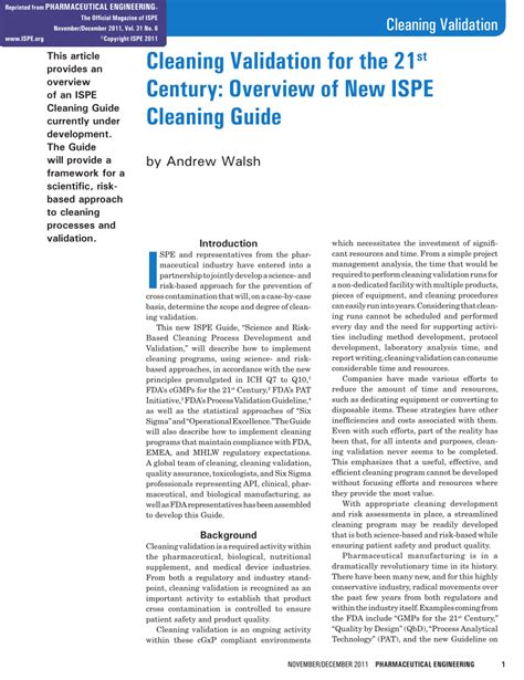 ispe cleaning guide pdf PDF