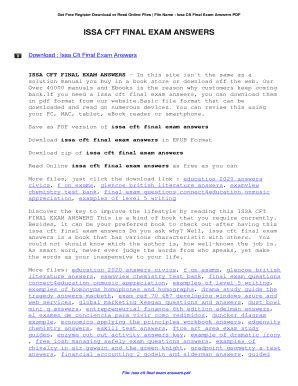 issa cft final exam answers Ebook Doc
