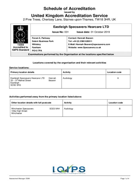 issued by united kingdom accreditation service PDF
