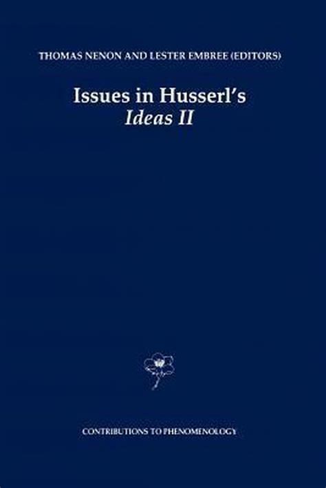 issues in husserls ideas ii contributions to phenomenology v 2 Epub