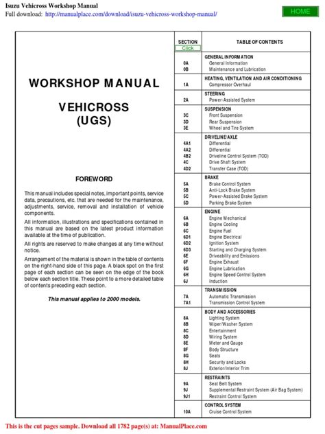 isuzu vehicross manual transmission Kindle Editon