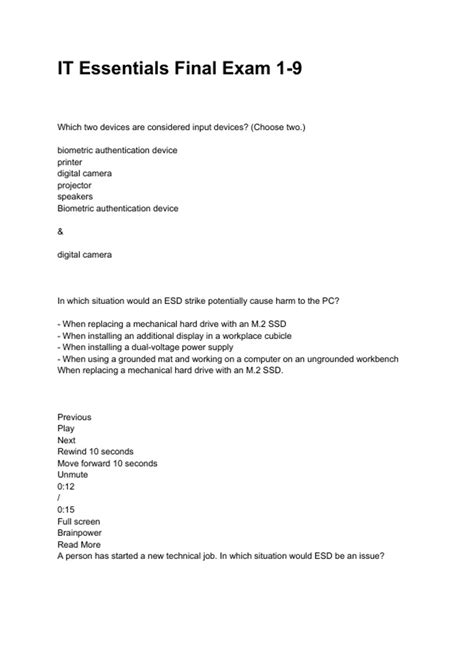 it essentials chapter 1 10 final exam 100 Kindle Editon