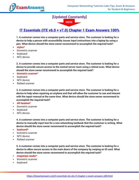 ite chapter 1 exam answers Doc