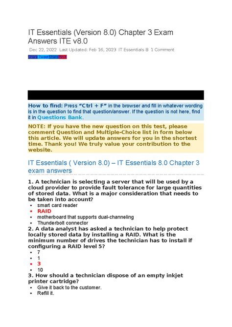 ite chapter 4 exam answers PDF