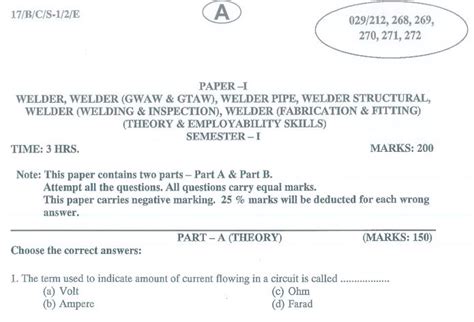 iti welding theory question paper Reader