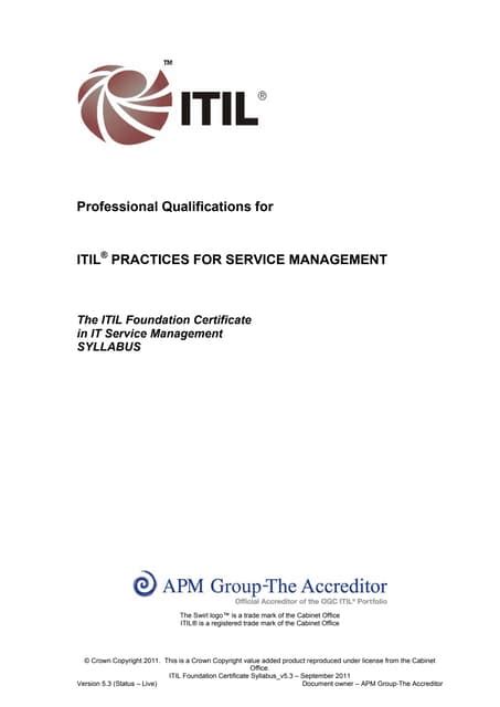 itil foundation certificate in it service management syllabus Epub