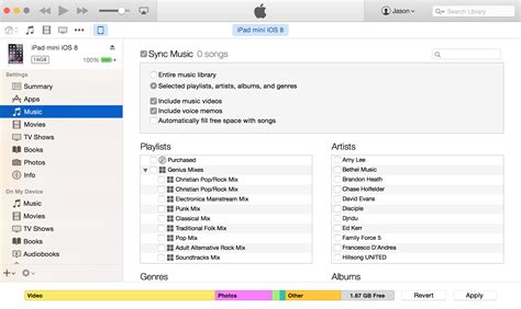 itunes 111 manual sync Reader