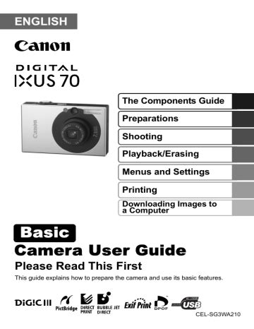 ixus 70 digital camera user guide Kindle Editon