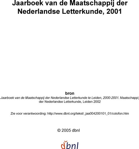 jaarboek van de maatschappij der nederlandsche letterkunde te leiden 19931994 Reader