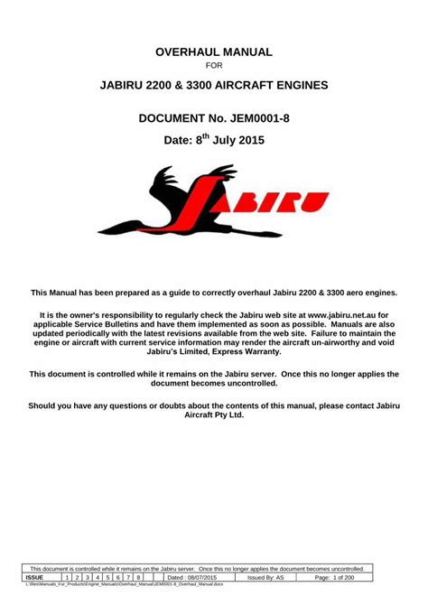 jabiru engine overhaul manual Doc