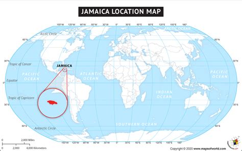 jamaica in world map