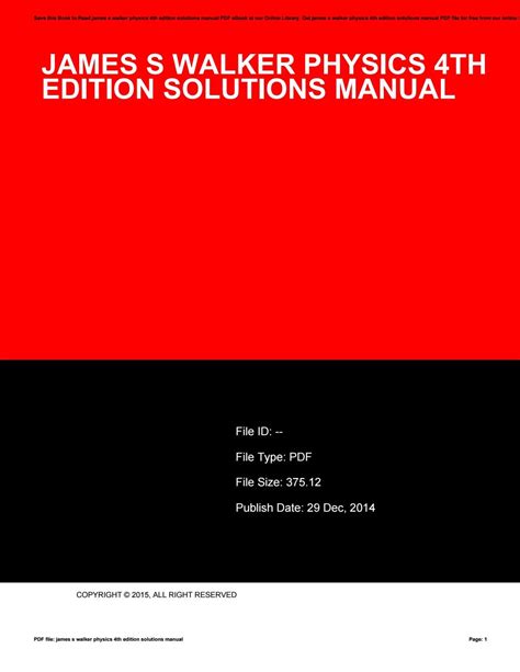 james s walker physics 4th edition solutions manual Reader