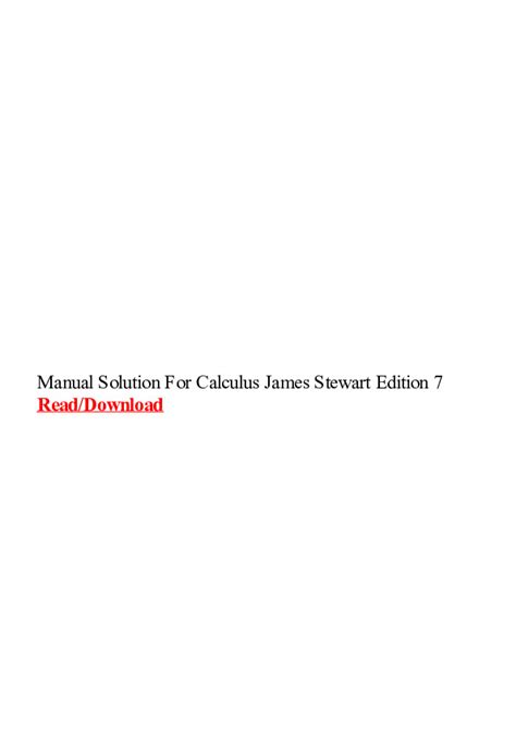 james stewart calculus 7 edition solution manual Ebook Doc