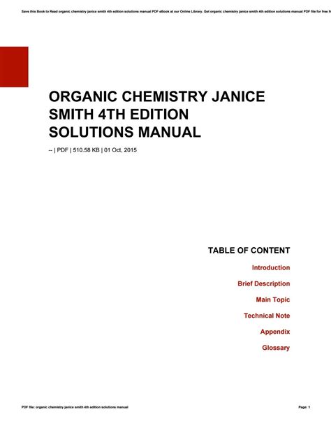 janice smith organic chemistry solutions manual 4th edition Epub