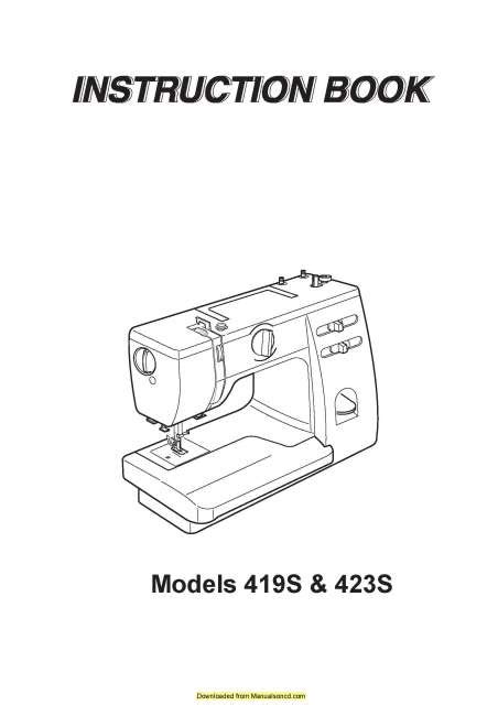 janome 423s sewing machine user manual PDF