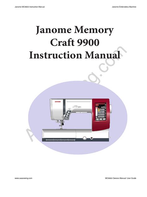 janome 9900 manual PDF