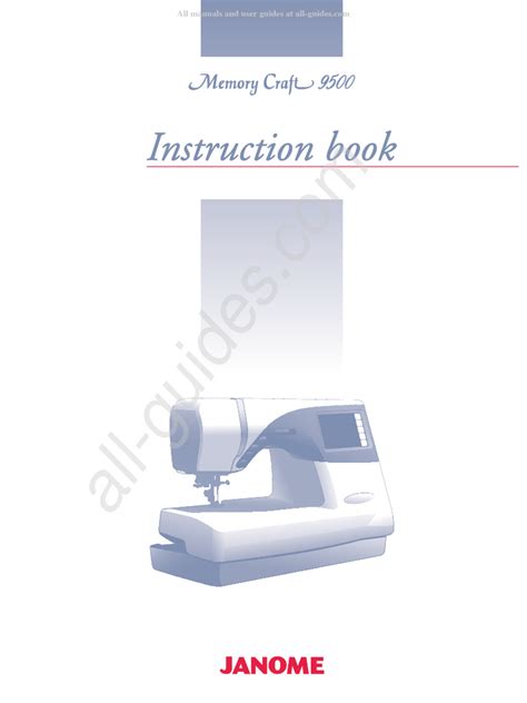 janome memory craft 9500 manual PDF