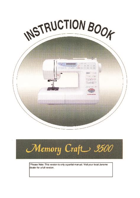 janome memory craft manual 3500 PDF