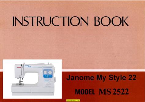 janome my style ms2522 sewing machine manual Ebook PDF
