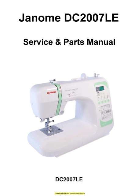 janome sewing machine parts manual Kindle Editon