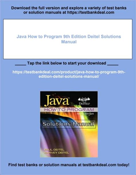 java how to program 9th edition solution manual Kindle Editon