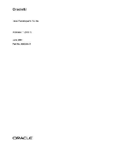 java oracle9i application developer39s guide Doc