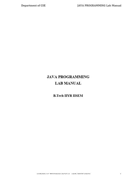 java programming manual free download PDF