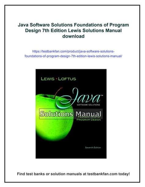 java software solutions foundations of program design 7th edition download Epub
