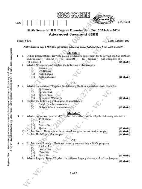 java vtu question papers Epub