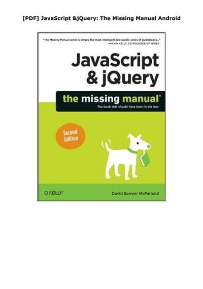 javascript amp jquery the missing manual pdf Epub