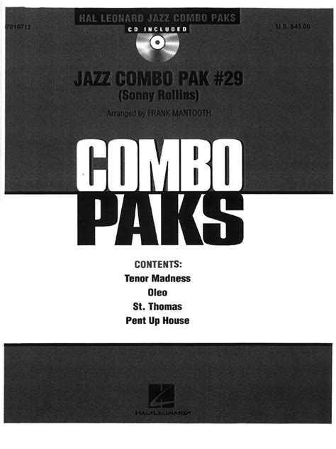 jazz combo pak 29 sonny rollins jazz ensemble pdf Kindle Editon