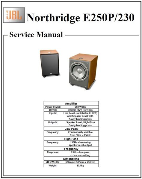 jbl e250p service manual Reader