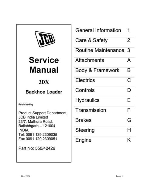 jcb 3 dx owners manual PDF