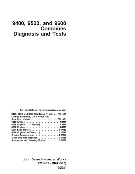 jd 9600 combine manual pdf Epub