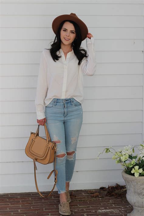 jeans and a button down shirt