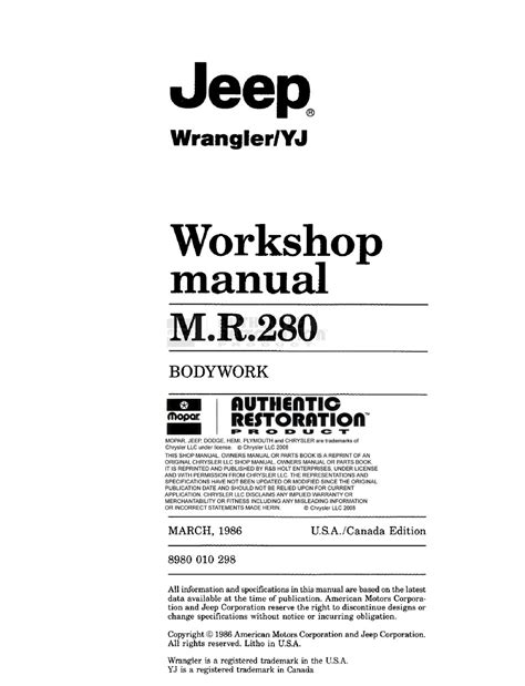 jeep 88 service manual pdf Epub