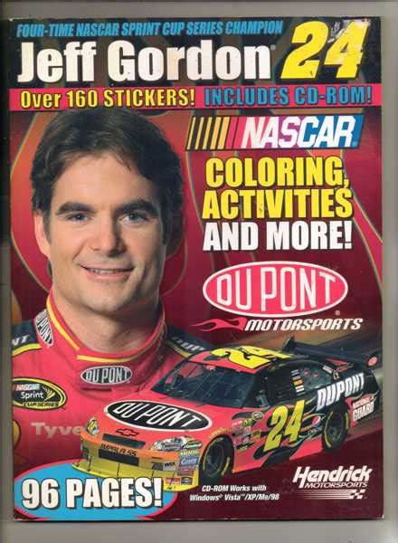 jeff gordon nascar drivers coloring or sticker book Kindle Editon