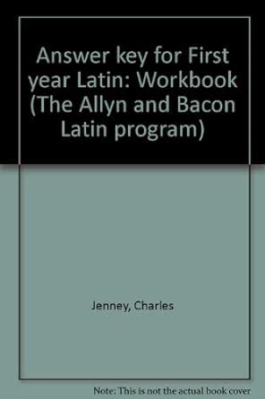 jenney39s first year latin workbook answers Kindle Editon