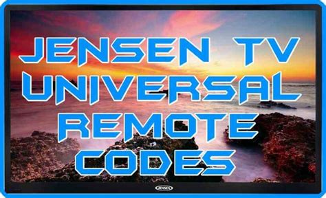 jensen universal remote codes PDF