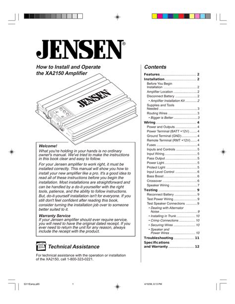 jensen xa2150 user guide Kindle Editon