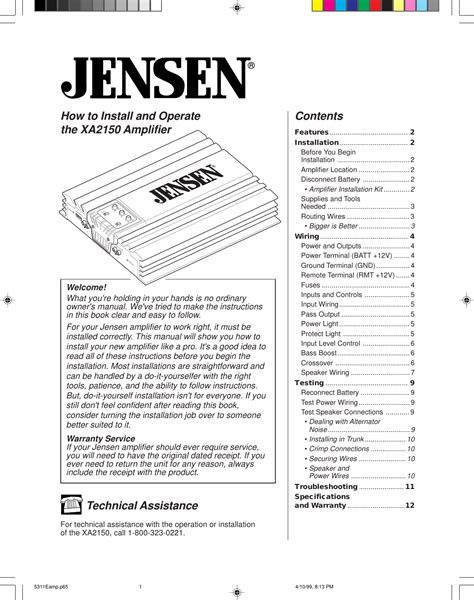 jensen xa2150 user guide Kindle Editon