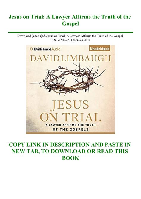 jesus on trial a lawyer affirms the truth of the gospel PDF