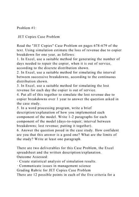 jet copies case problem excel pdf Epub