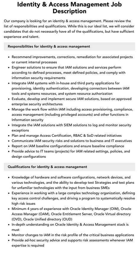 job identity access management